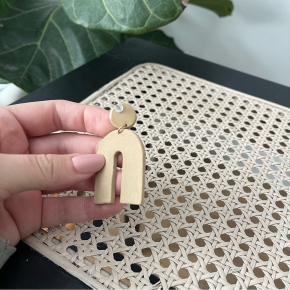 Handmade Polymer Clay Groovy Flower Checker Earrings - Picture 2 of 3